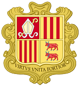 The coat of arms of Andorra