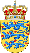 The coat of arms of Denmark